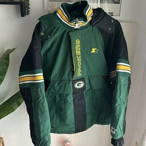 Vintage 90s Green Bay Packers Starter NFL ProLine 1/2 Zip Jacket Puffer